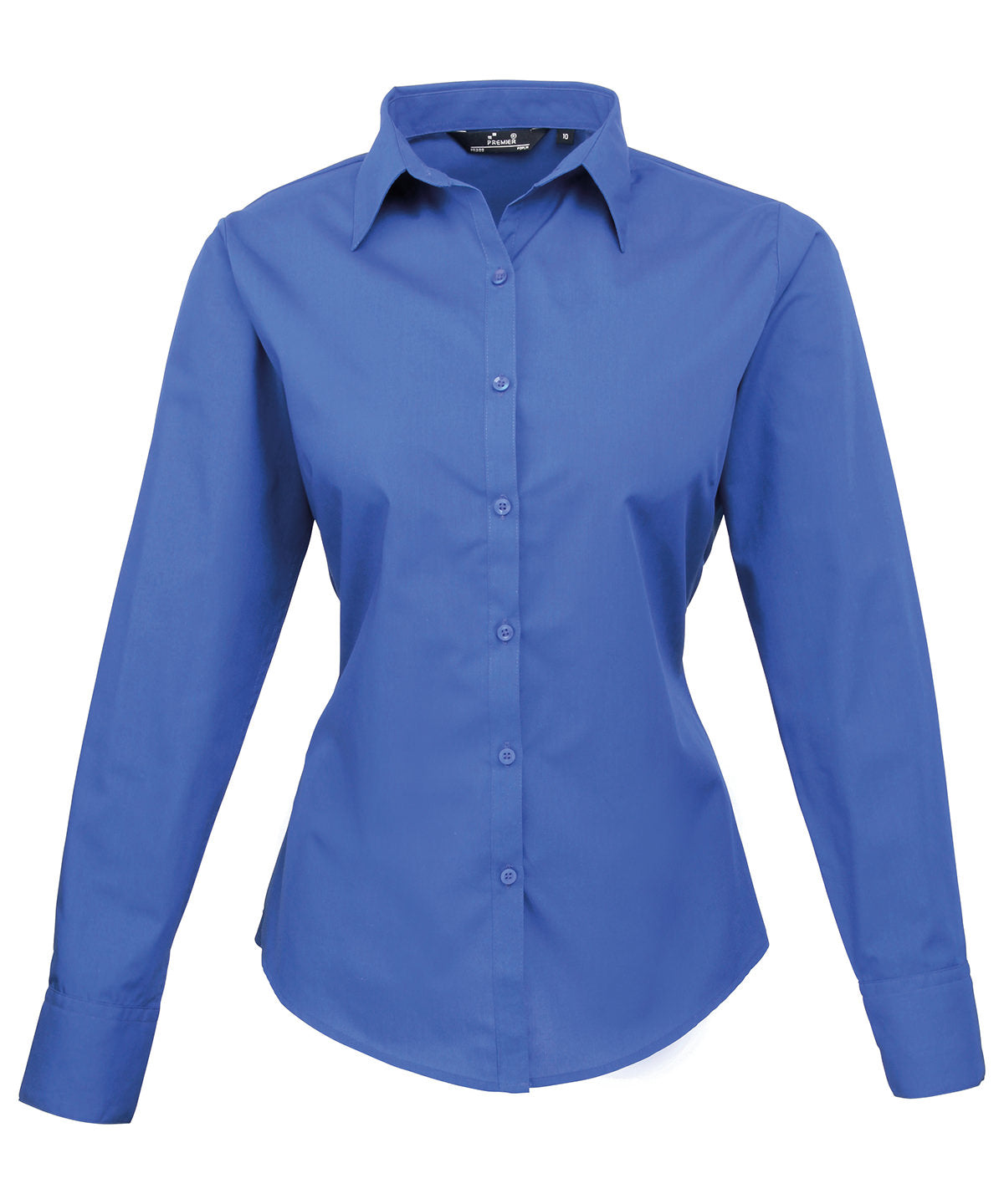 Ladies Poplin Long Sleeve Blouse - Royal Blue